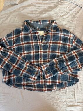 American Eagle cropped flannel